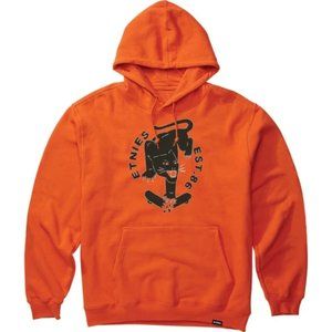 NEW ETNIES SKATE BIG CAT PANTHER ORANGE HOODIE